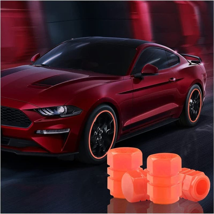Luminous Air Valve Caps - Orange