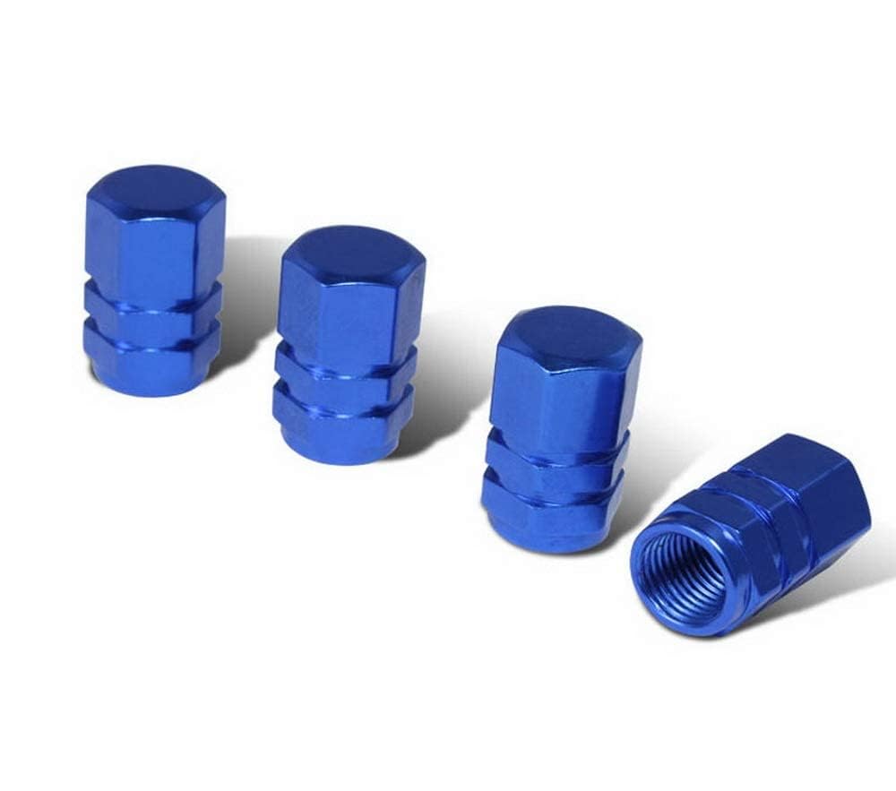 Aluminum Air Valve Caps - Blue