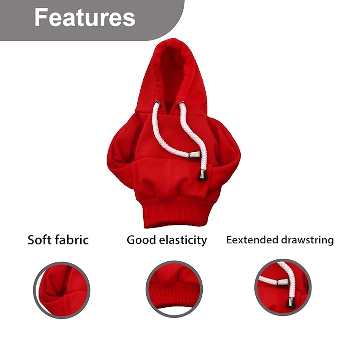 Car Gear Hoodie Cover - RED - Compatible for All Types, Universal Knob Cover