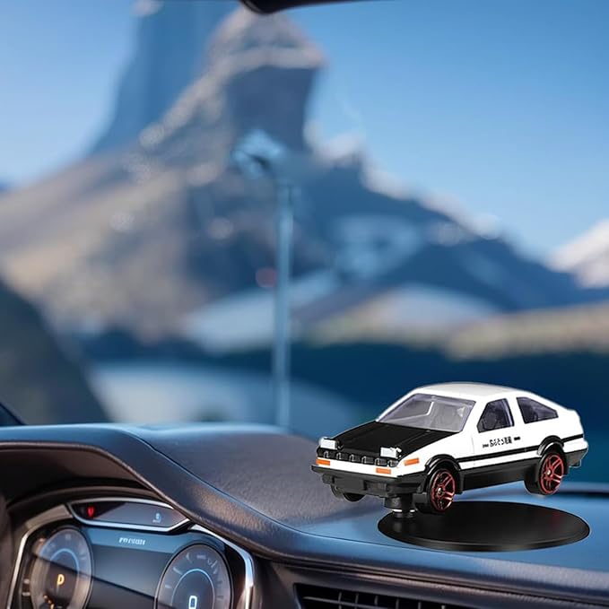 Drifting Car Model with Rotating Base - WHITE - Mini Dashboard Decoration