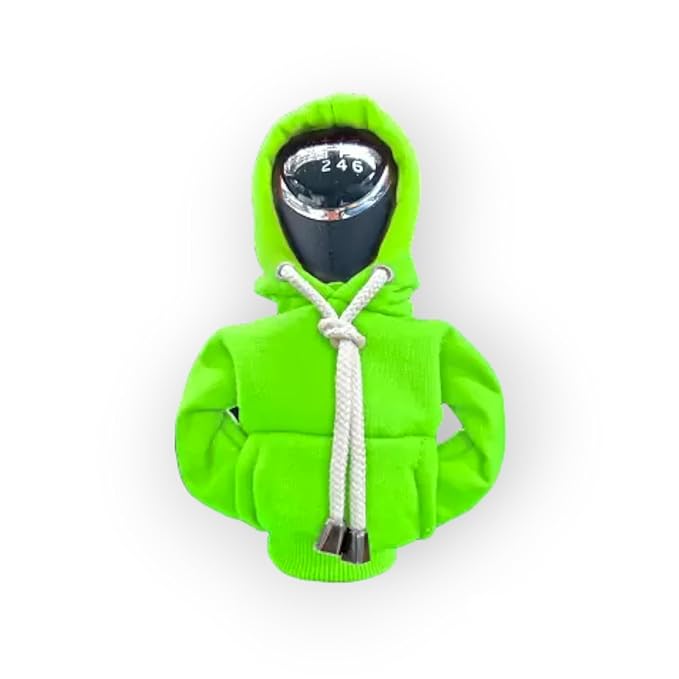 Car Gear Hoodie Cover - NEON GREEN - Compatible for All Types, Universal Knob Cover