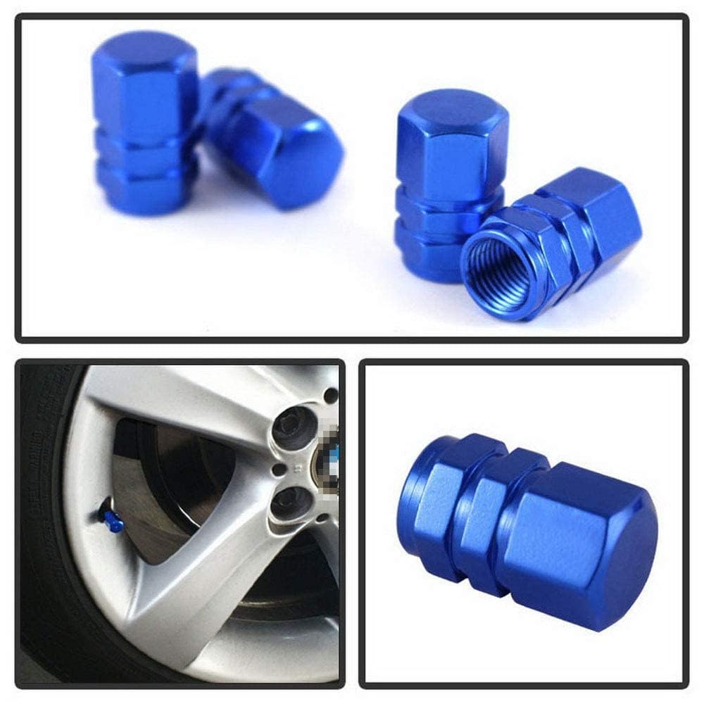 Aluminum Air Valve Caps - Blue
