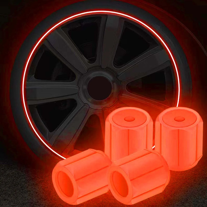 Luminous Air Valve Caps - Orange