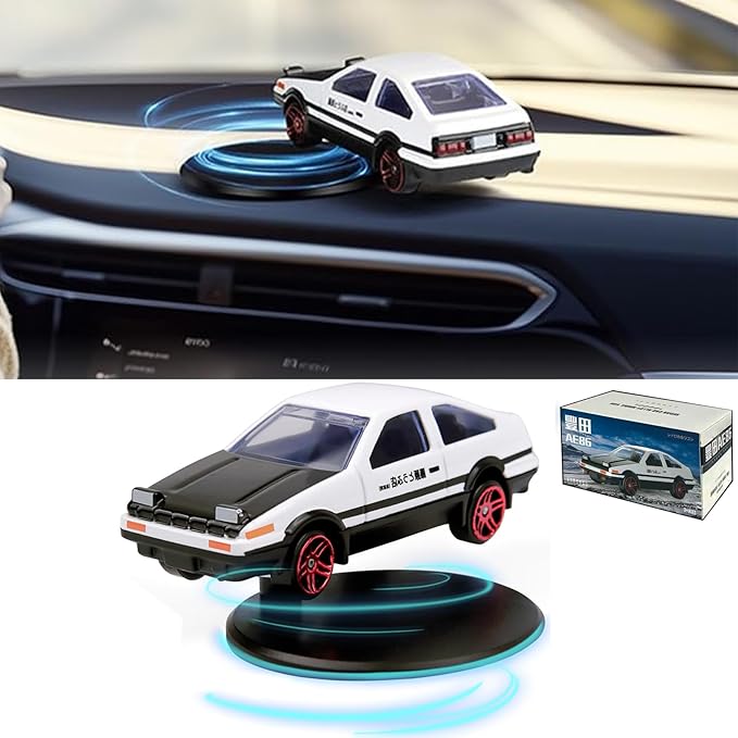 Drifting Car Model with Rotating Base - WHITE - Mini Dashboard Decoration