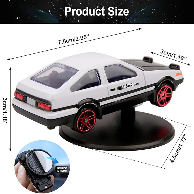 Drifting Car Model with Rotating Base - WHITE - Mini Dashboard Decoration