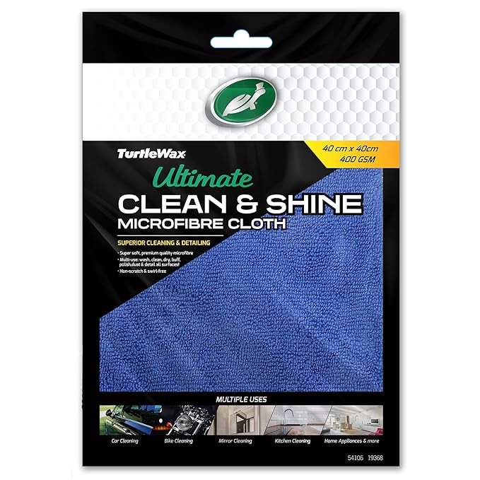 Turtle Wax Clean & Shine Microfibre Towel, 400 GSM